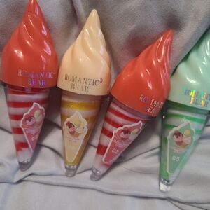 Ice Cream Lip Gloss - Red, Cream, Pink, Green Options